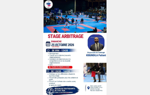 Stage d'arbitrage Dimanche 25 octobre 2026
